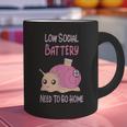 Low Social Battery Cute Snail With House Introvert Cozy Home Graphic Print Coffee Mug