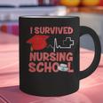 Nurse Survived Nursing School Graduation Graphic Print Coffee Mug