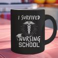 Nursing School Graduation Shirt I Survived RN Gift Graphic Print Coffee Mug