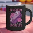 Pastel Goth In Memory Of My Social Life Coffin & Pink Roses Graphic Print Coffee Mug Pastel Goth In Memory Of My Social Life Coffin & Pink Roses Graphic Print Coffee Mug