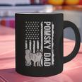 Pomsky Dad American Flag Pomsky Owner Pomsky Lover Graphic Print Coffee Mug