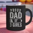 Proud Dad Of 3 Girls Daddy Of Three Daughters Graphic Print Coffee Mug