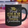 Proud Gran Of Three 2025 Graduates Graduation Family Graphic Print Coffee Mug