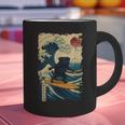 Pug Japanese Kanagawa Wave Surfing Japan Mom Dad Kids Graphic Print Coffee Mug