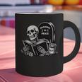 READING IN PEACE RIP Introvert Skeleton Read Book Meme Graphic Print Coffee Mug READING IN PEACE RIP Introvert Skeleton Read Book Meme Graphic Print Coffee Mug