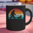 Retro Sasquatch Lover Doxie Wiener Dog Walker Bigfoot Walking a Dog Dachshund Weiner Dog Dad Weenie Small Graphic Print Coffee Mug