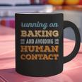 Running On Baking Social Introvert Humor Vintage Graphic Print Coffee Mug Running On Baking Social Introvert Humor Vintage Graphic Print Coffee Mug