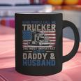 Semi Truck Driver Trucker Daddy Husband US American Flag Graphic Print Coffee Mug