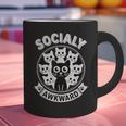 Socially Awkward Cute Introvert Cat Meme Anti-Social Club Graphic Print Coffee Mug