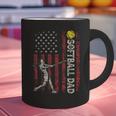 Softball Dad US Flag For Dad Men Patriotic Fathers Day Graphic Print Coffee Mug