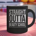 Straight Outta Beauty School Graduation Distressed Graphic Print Coffee Mug