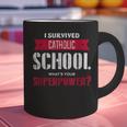 I Survived Catholic School Shirt Catholic Graduation Graphic Print Coffee Mug