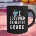 I Survived Fourth Grade Graduation Kids Owl Grad Graphic Print Coffee Mug