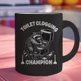 Toilet Clogging Champion Dad Joke Raccoon Trash Panda Graphic Print Coffee Mug