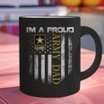 Vintage I'm A Proud Army Dad With American Flag Graphic Print Coffee Mug