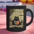 Vintage Japanese Cat Book Lovers Librarian Cat Dad Teacher Graphic Print Coffee Mug