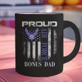 Vintage Proud Air Force Bonus Dad With American Flag Graphic Print Coffee Mug