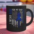 I Wear Blue For My Dad Colon Cancer Awareness Blue USA Flag Graphic Print Coffee Mug