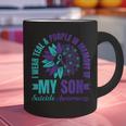 I Wear Teal Purple In Memory Of My Son Suicide Awareness Graphic Print Coffee Mug