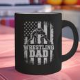 Wrestling Dad US Flag Fathers Day Wrestling Fans Graphic Print Coffee Mug