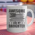 Awesome Like My Daughter Mom Dad American Flag Graphic Print Coffee Mug
