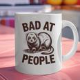 Bad At People Ferret Introvert Saying Slogan Graphic Print Coffee Mug Bad At People Ferret Introvert Saying Slogan Graphic Print Coffee Mug