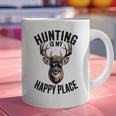 Camo Deer Hunting Is My Happy Place Dad Hunter Graphic Print Coffee Mug