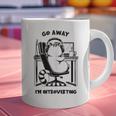 Cat With Coffee On Computer Go Away I'm Introverting Graphic Print Coffee Mug Cat With Coffee On Computer Go Away I'm Introverting Graphic Print Coffee Mug