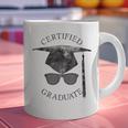 Certified Graduate Vintage Mortarboard Graduation Graphic Print Coffee Mug