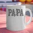 Checkered Papa Lightning Bolt Fathers Day Dad Grandpa Graphic Print Coffee Mug
