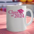 Class Of 2024 Pink For Girls And Women Graduation Graphic Print Coffee Mug