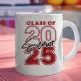 Class Of 2025 Senior 2025 Graduation Red Raglan Baseball Tee Graphic Print Coffee Mug