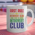 First Rule Of Introvert Club Is There Is No Introvert Club Raglan Baseball Tee Graphic Print Coffee Mug