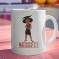 Graduation Woman Tshirt Black Melanin Masters Degree Graphic Print Coffee Mug