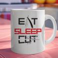 Haircutter Barber Eat Sleep Cut Barbering Graduation Graphic Print Coffee Mug