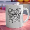 Line Art Dad Mom Dog Teecup Yorkie Graphic Print Coffee Mug