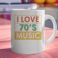I Love 70's Music Retro Style Nostalgia Vibe 1970 70's Party Premium Tri-Blend Graphic Print Coffee Mug
