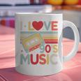 I Love 90's Music Retro Style Nostalgia Cassette 1990s Party Premium Tri-Blend Graphic Print Coffee Mug