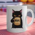 Nope Coffee Cat – Introvert Humor Monday Kitty Graphic Print Coffee Mug