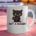 Not A Hugger Tee Angry Cat Sarcastic Cute Introvert Graphic Print Coffee Mug
