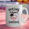 Nursing School Survivor Women Graduation RN Gift Shirt Graphic Print Coffee Mug