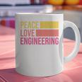 Peace Love Engineering Engineer School Graduation Retro Graphic Print Coffee Mug