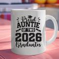 Proud Auntie Of Two 2026 Graduates Graduation Graphic Print Coffee Mug