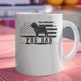 Pug Dad Distressed American Flag Patriotic Dog Graphic Print Coffee Mug