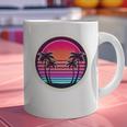 Retro 80s Synthwave Sunset & Palm Trees Retro Nostalgia 80s Graphic Print Coffee Mug