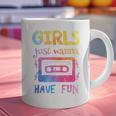 Retro Girls Just Wanna Have Fun Nostalgia 1980s 80's Premium Tri-Blend Graphic Print Coffee Mug