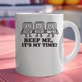 Retro Pager Squad Minimalist Monochrome Cartoon Nostalgia Graphic Print Coffee Mug