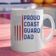 Retro Proud Coast Guard Dad Graduation Dad Usa Flag Outfit Graphic Print Coffee Mug