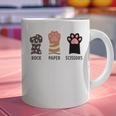 Rock Paper Scissors Hand Game Cute Paw Cat Introvert Graphic Print Coffee Mug