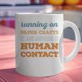 Running On Paper Crafts Social Introvert Humor Vintage Graphic Print Coffee Mug